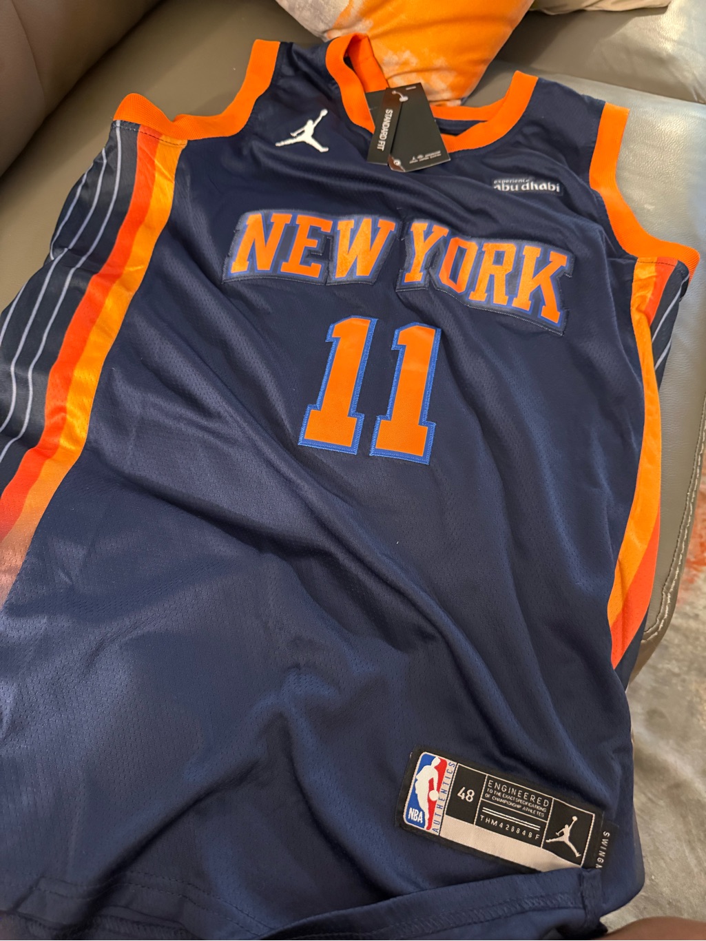 Jordan Navy & Orange New York #11 Basketball Jersey